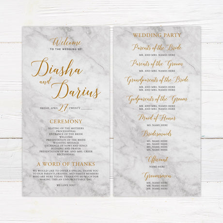 Marble and Gold Invitations - goprintplus