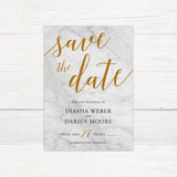 Marble and Gold Invitations - goprintplus