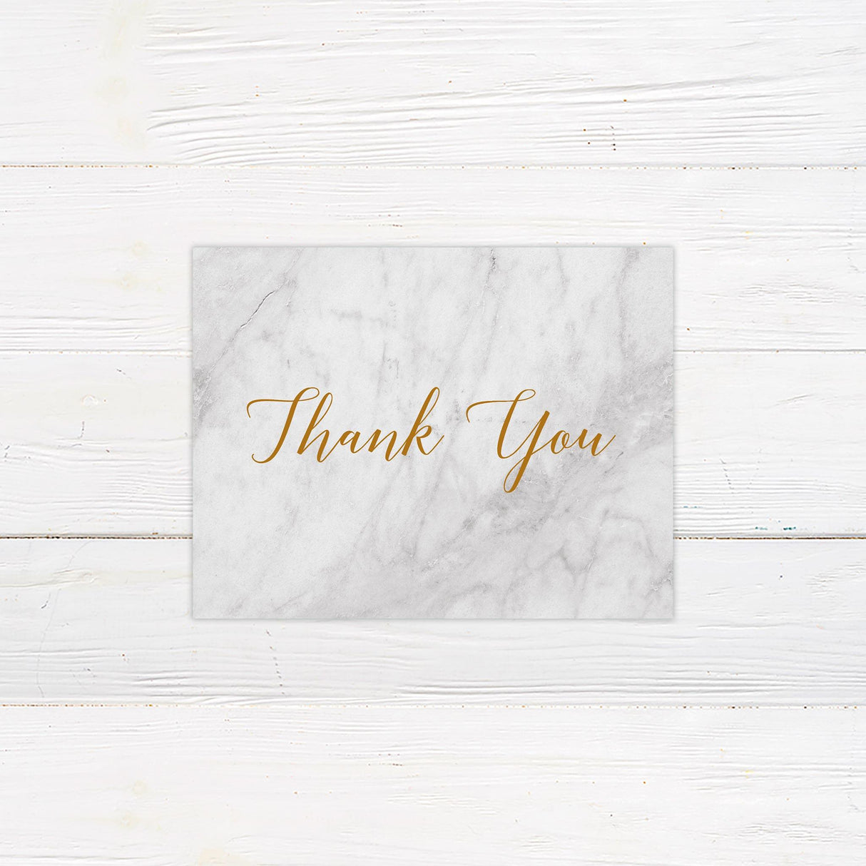 Marble and Gold Thank You Card - goprintplus