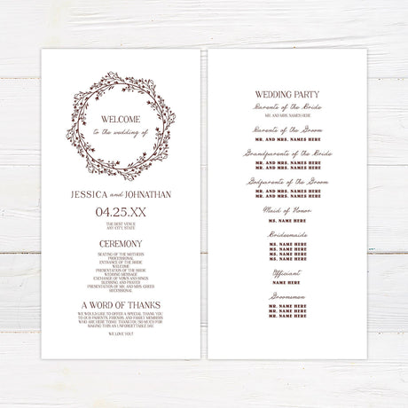 Marsala Wreath Invitations - goprintplus