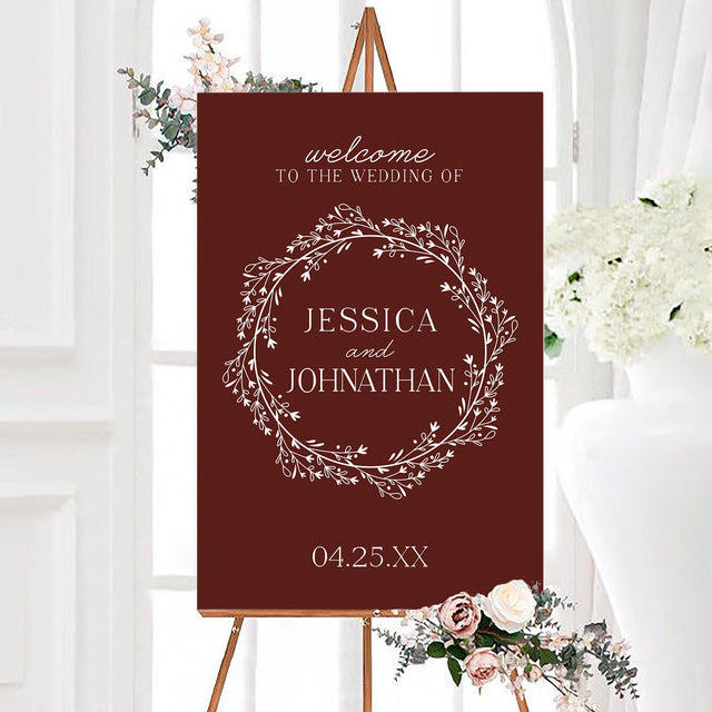 Marsala Wreath Sign - goprintplus