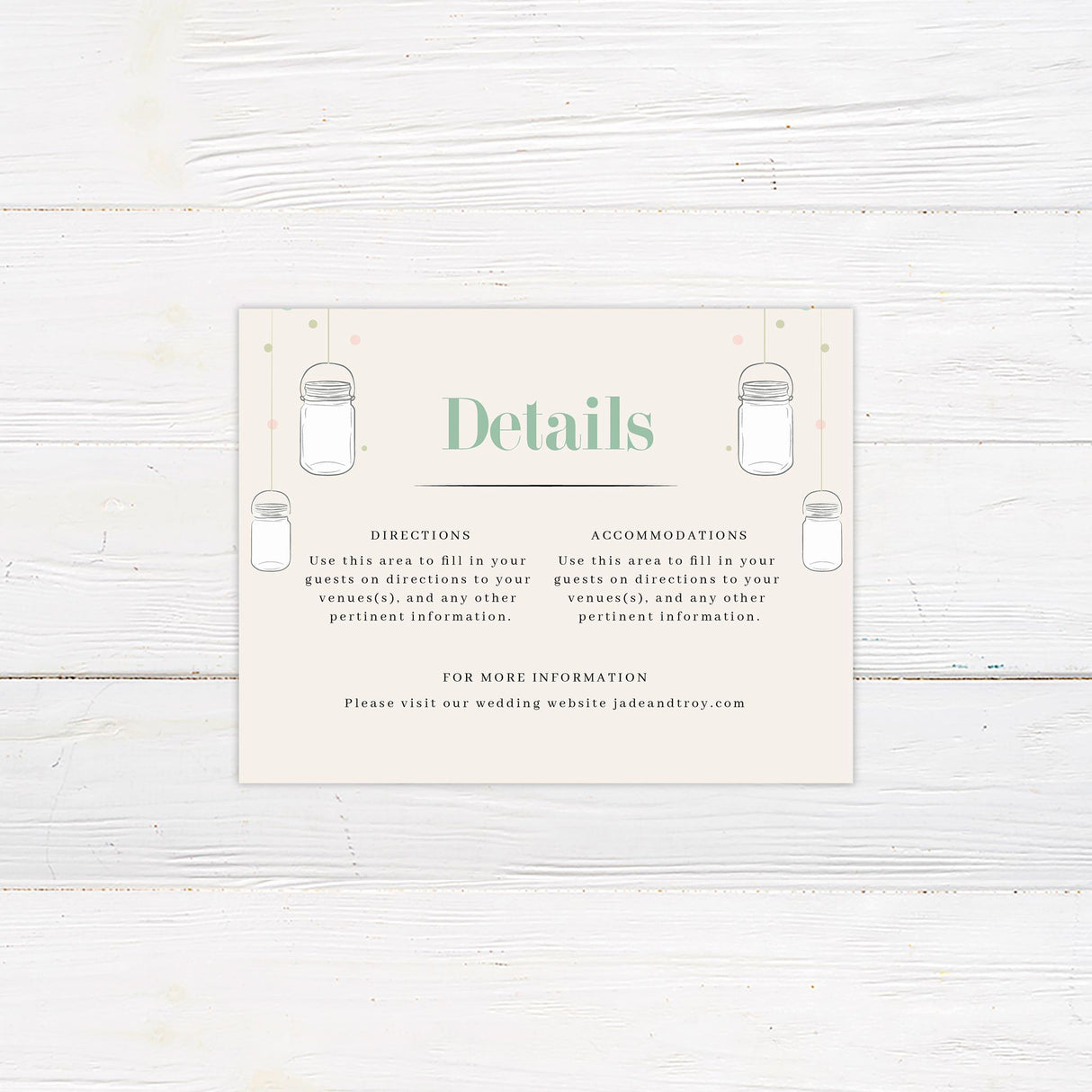 Mason Jars Details Cards - goprintplus