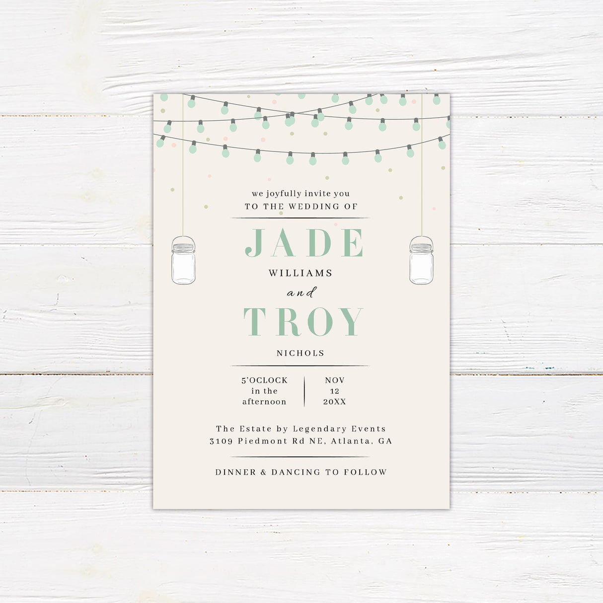 Mason Jars Invitations - goprintplus