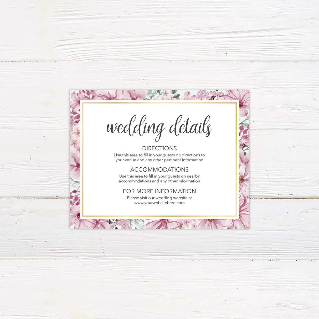 Floral Frame Details Cards - goprintplus