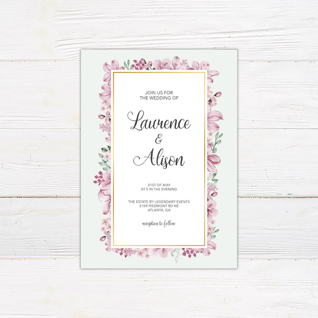 Floral Frame Invitations - goprintplus