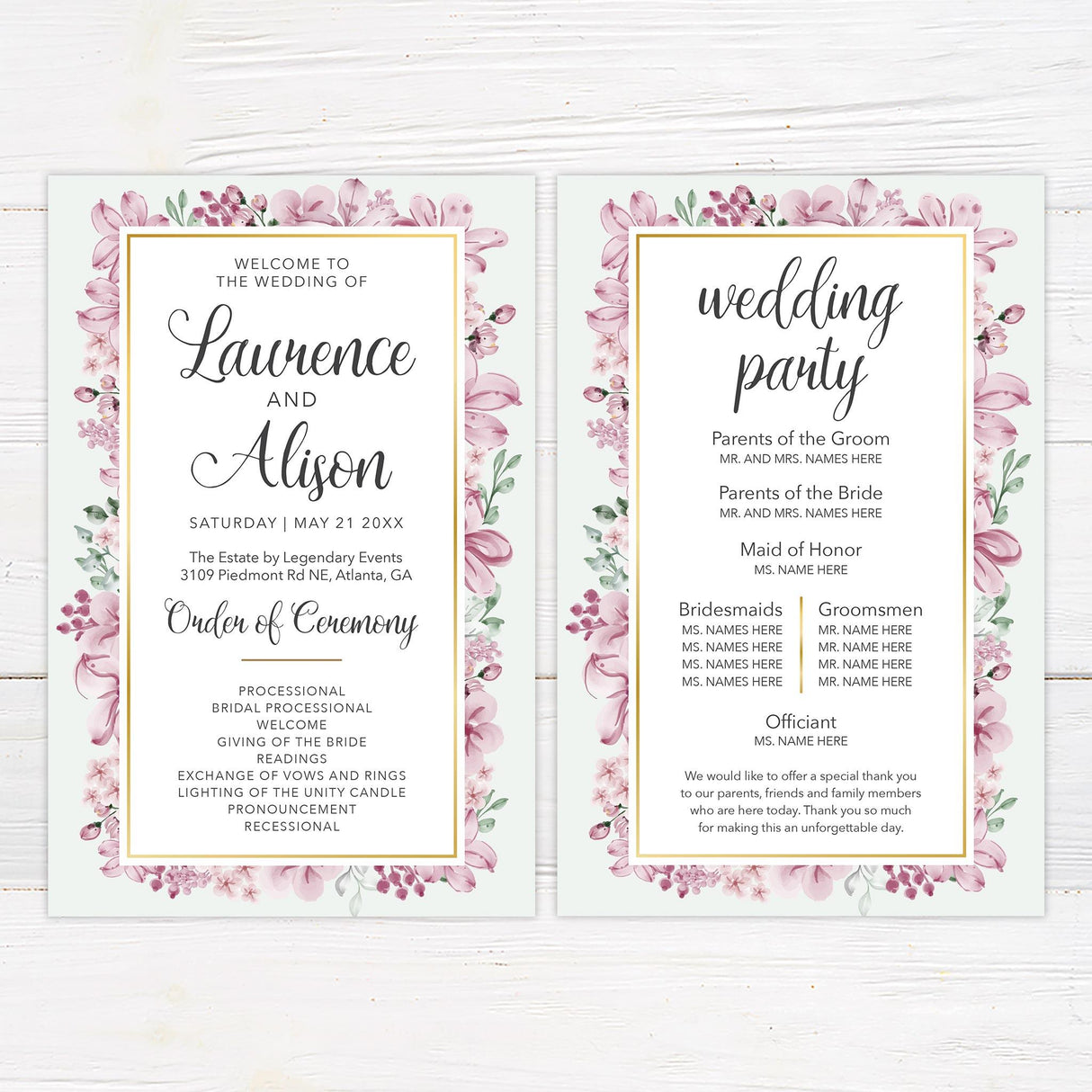 Floral Frame Invitations - goprintplus