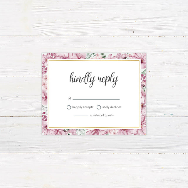 Floral Frame RSVP - goprintplus