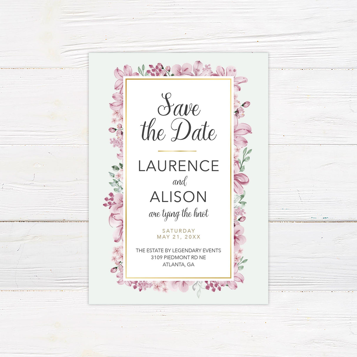 Floral Frame Save The Date - goprintplus