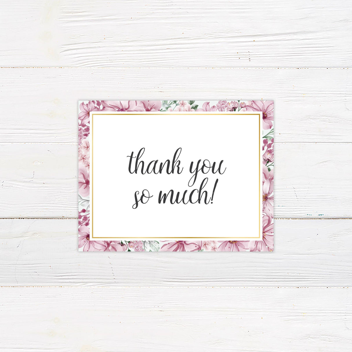 Floral Frame Thank You Card - goprintplus