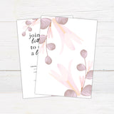 Mauve Leaf Invitations - goprintplus