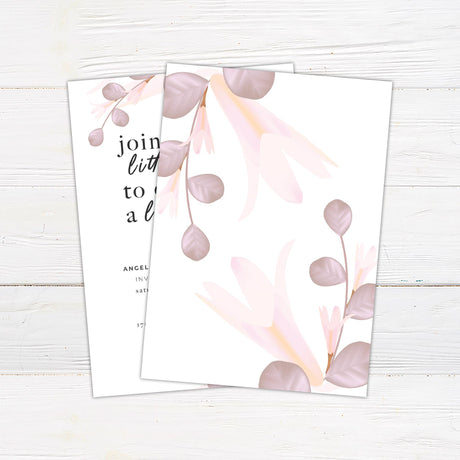 Mauve Leaf Invitations - goprintplus