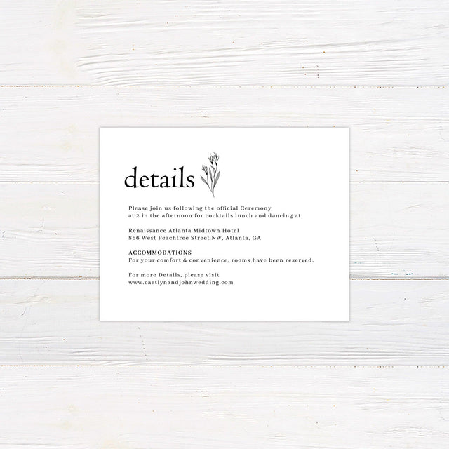 Minimal Flower Details Card - goprintplus