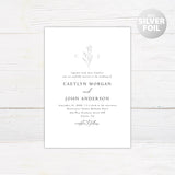 Minimal Flower Foil Invitation - goprintplus