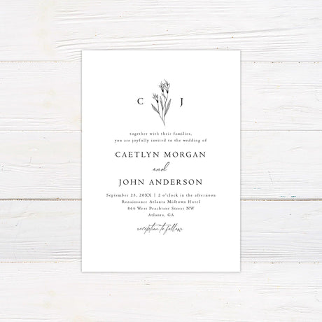 Minimal Flower Invitation - goprintplus