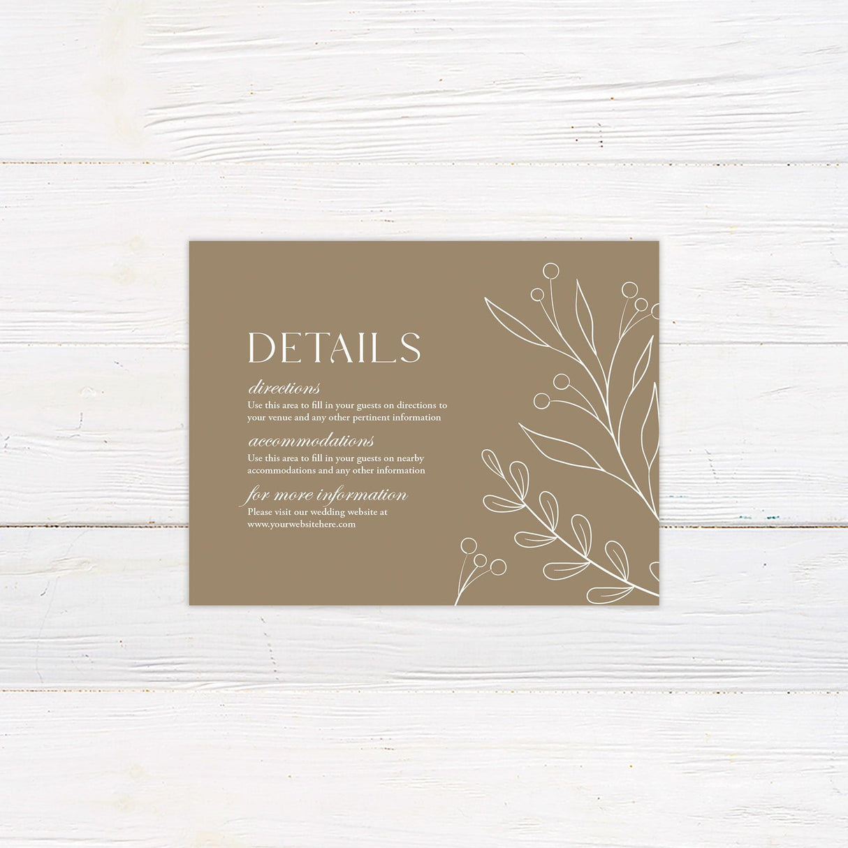 Minimal Foliage Details Card - goprintplus