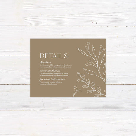 Minimal Foliage Details Card - goprintplus