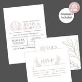 Minimal Foliage Foil Invitation - goprintplus