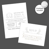 Minimal Foliage Foil Invitation - goprintplus