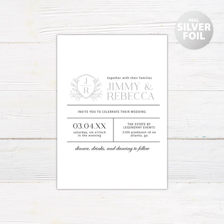 Minimal Foliage Foil Invitation - goprintplus