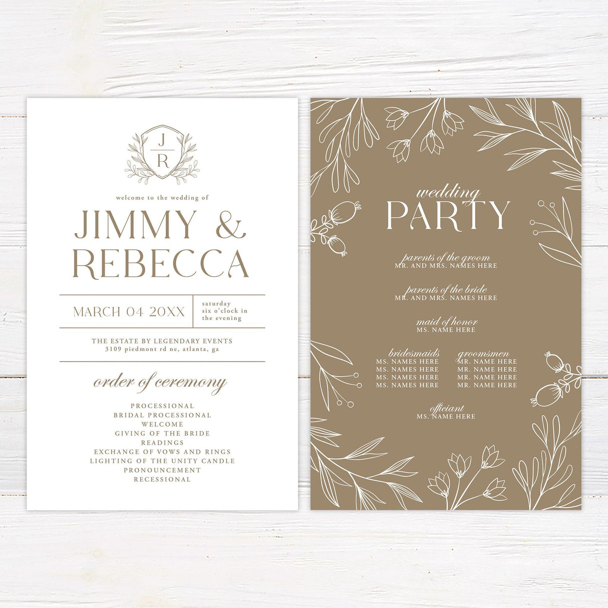 Minimal Foliage Invitation - goprintplus