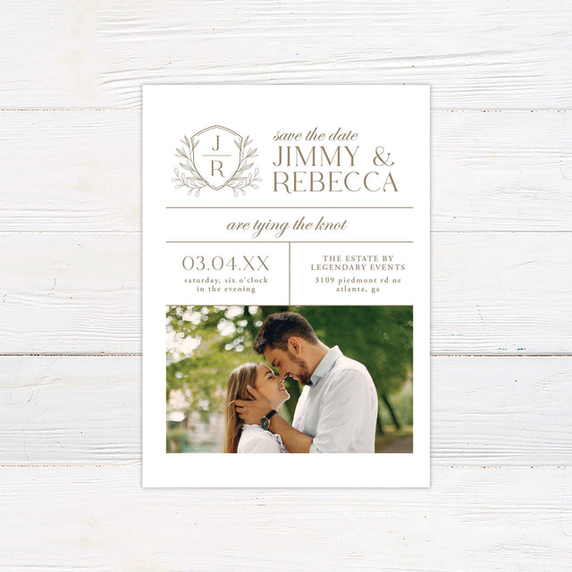 Minimal Foliage Save The Date - goprintplus