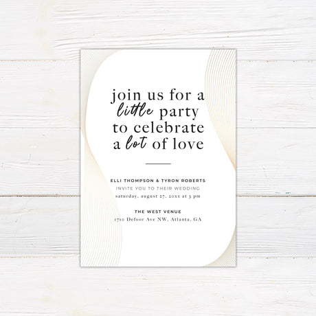 Minimal Gold Ribbon Invitations - goprintplus