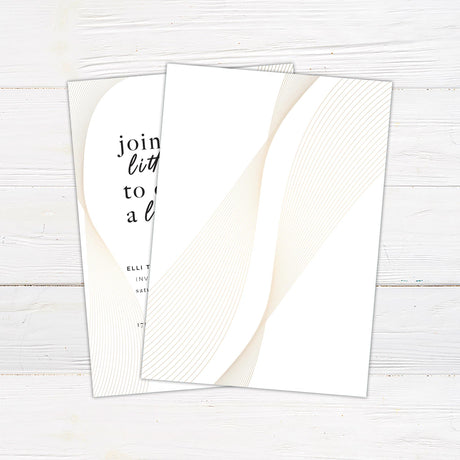 Minimal Gold Ribbon Invitations - goprintplus