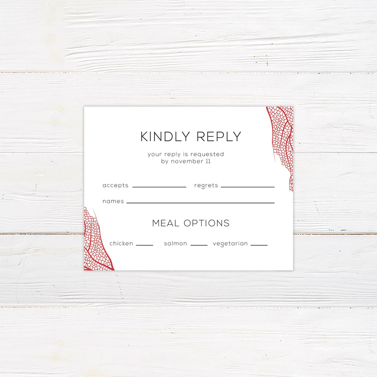 Minimal Leaf RSVP - goprintplus