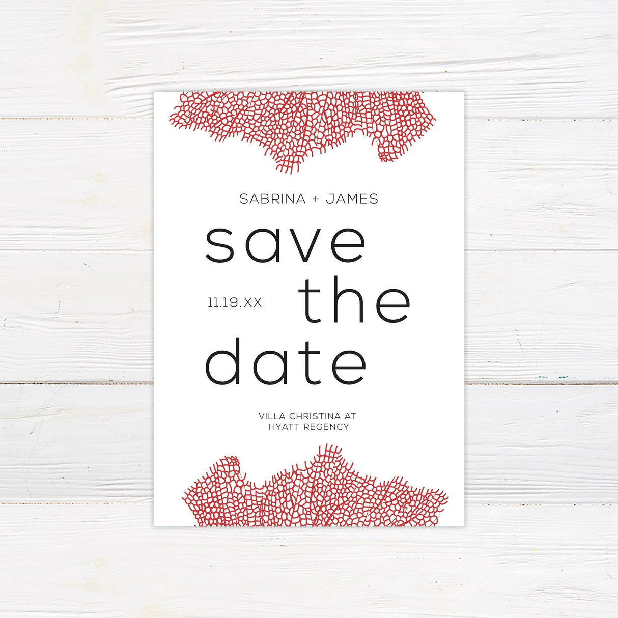 Minimal Leaf Save The Date - goprintplus