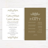 Minimal Vintage Floral Leaves Invitation - goprintplus