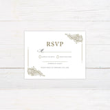 Minimal Vintage Floral Leaves Invitation - goprintplus