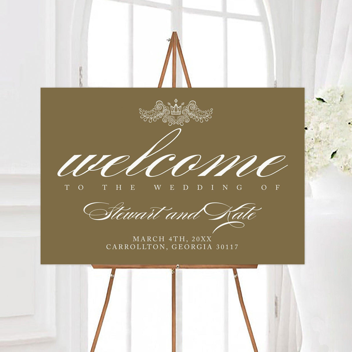 Minimal Vintage Floral Leaves Sign - goprintplus