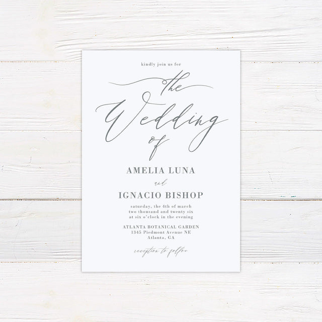 Minimalist Gray Script Invitation - goprintplus