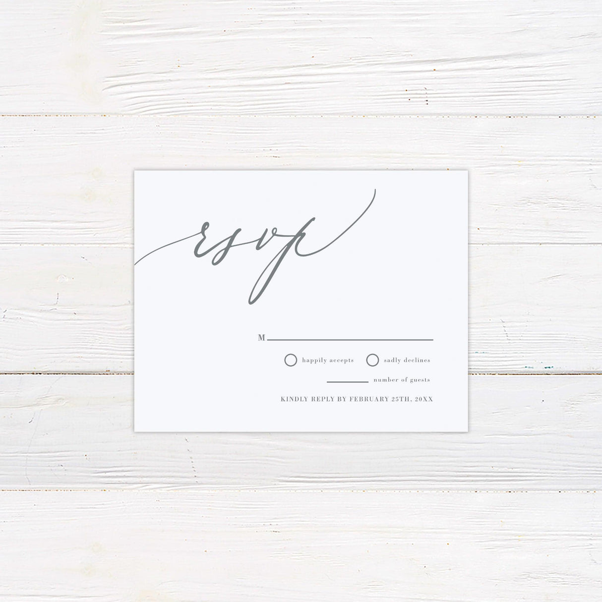 Minimalist Gray Script Invitation - goprintplus