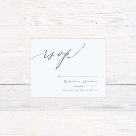 Minimalist Gray Script Invitation - goprintplus