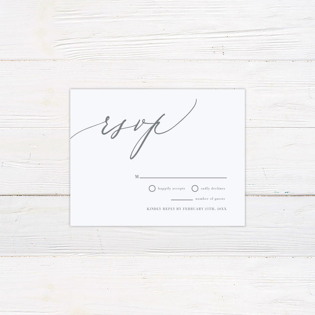 Minimalist Gray Script RSVP - goprintplus