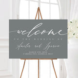 Minimalist Gray Script Invitation - goprintplus