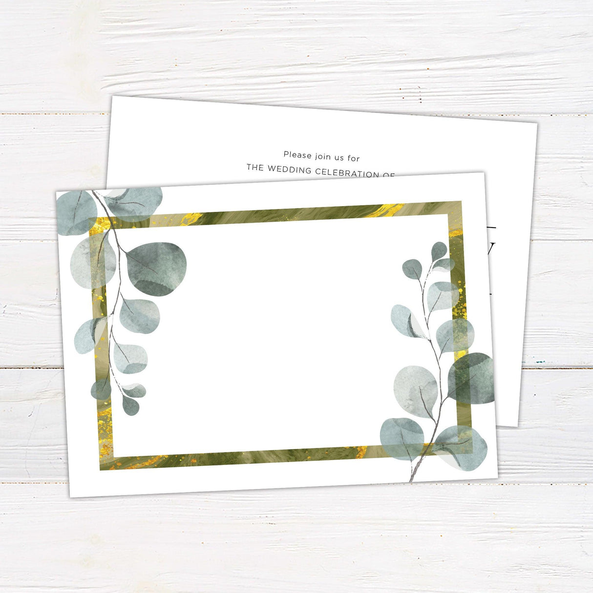 Minimalist Greenery Invitation - goprintplus