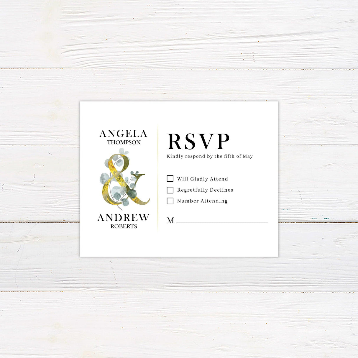 Minimalist Greenery RSVP - goprintplus