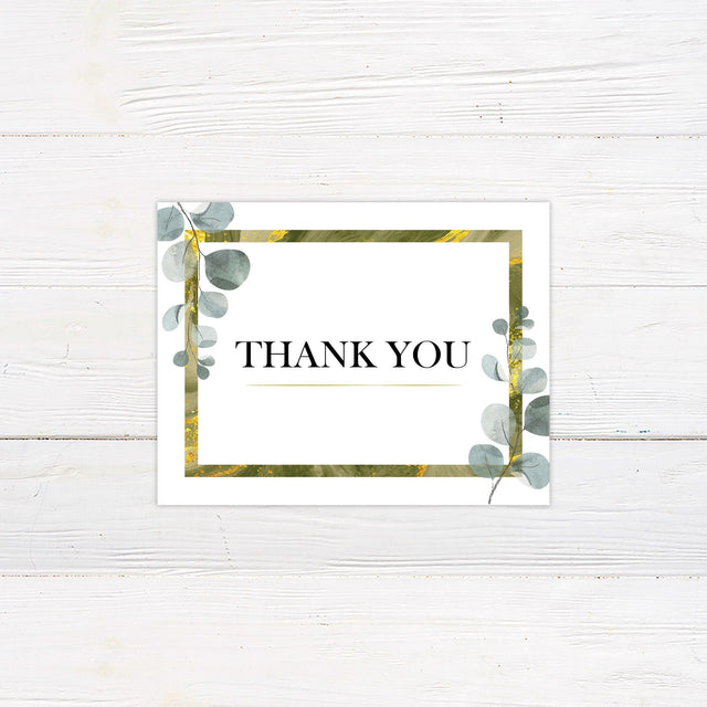 Minimalist Greenery Thank You Card - goprintplus