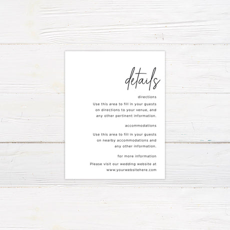 Minimalist Script Details Cards - goprintplus