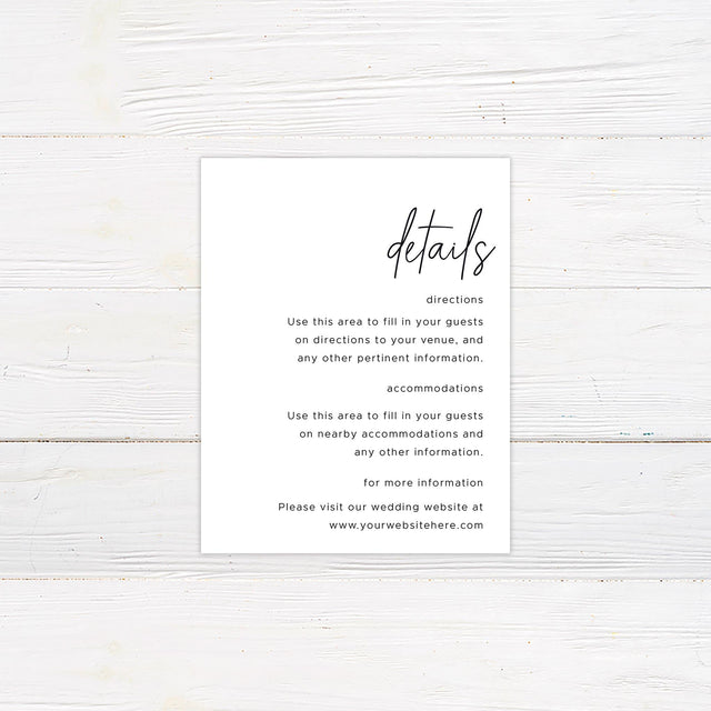 Minimalist Script Details Cards - goprintplus