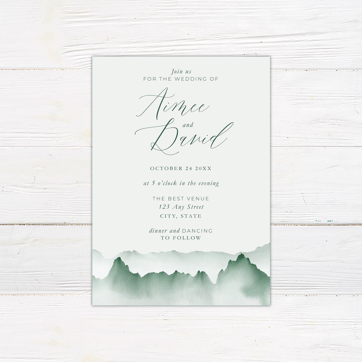 Misty Mountains Invitations - goprintplus