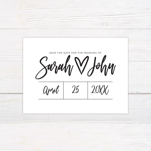 Modern Heart Save The Date - goprintplus