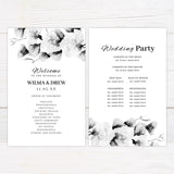 Monochrome Big Florals Invitation - goprintplus