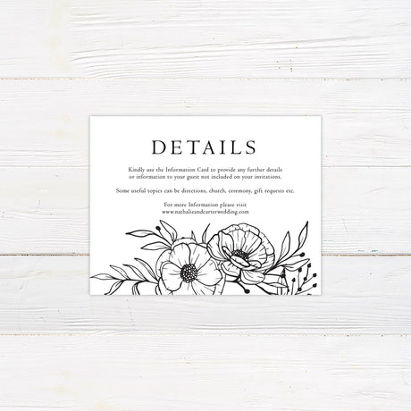 Monochrome Floral Invitation - goprintplus