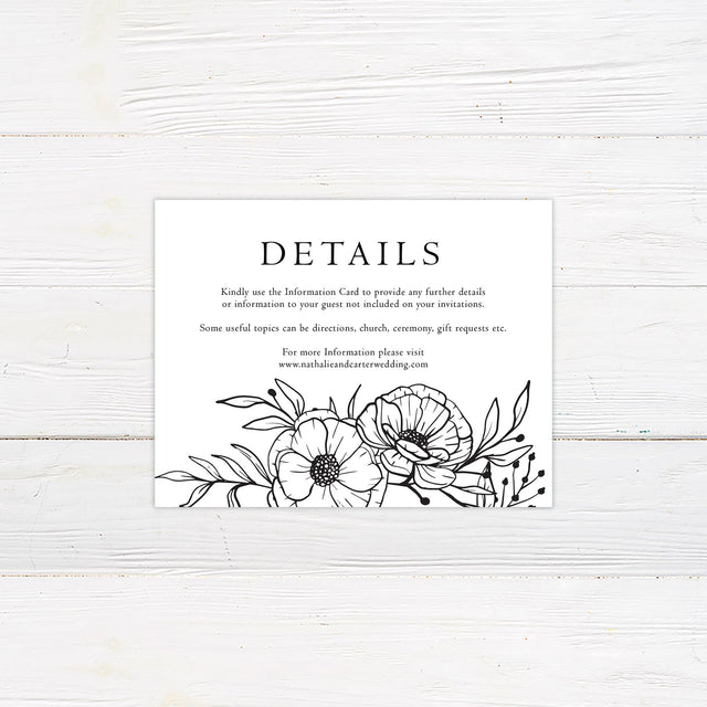 Monochrome Floral Details Card - goprintplus