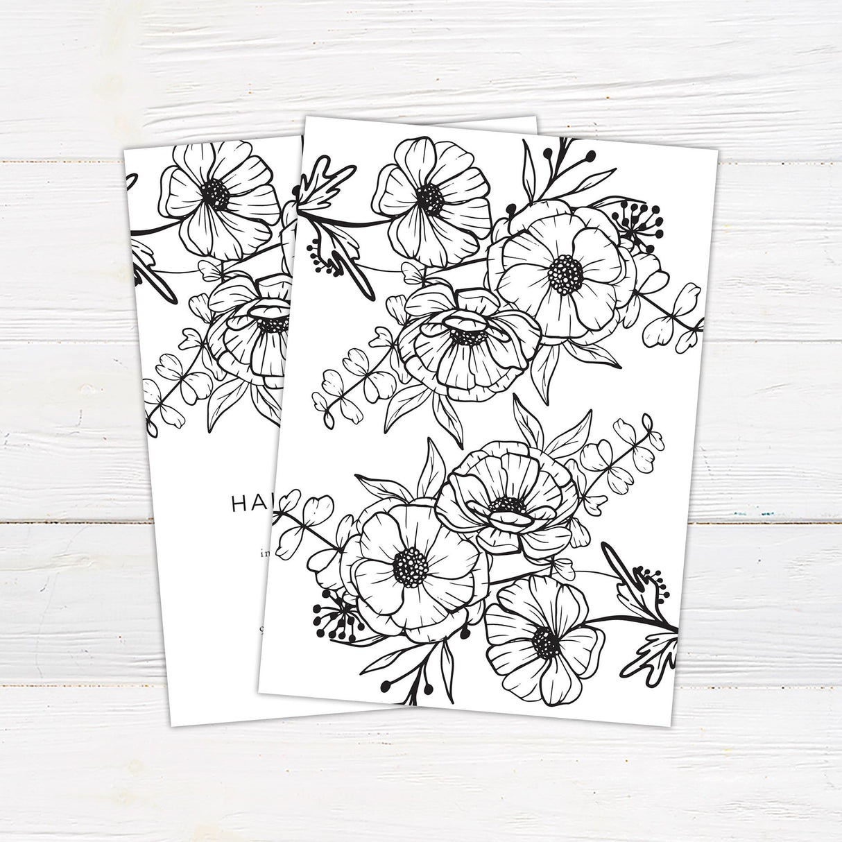 Monochrome Floral Invitation - goprintplus