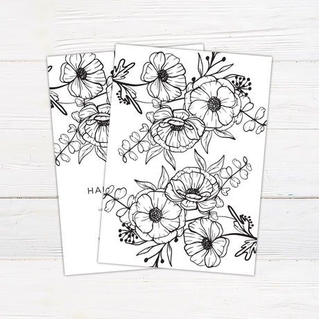 Monochrome Floral Invitation - goprintplus