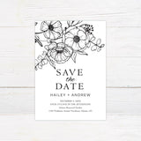 Monochrome Floral Invitation - goprintplus